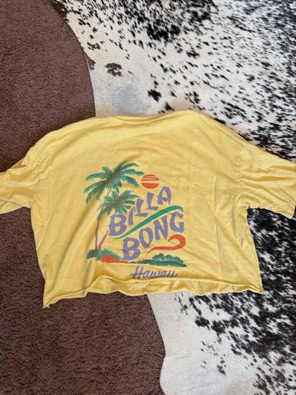 Billabong Pale Yellow Logo Tag Tee